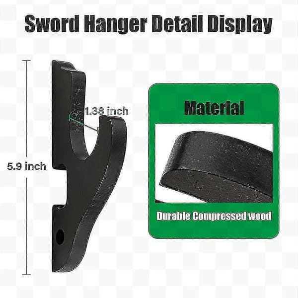 Svärd väggfäste 2/set 1-vånings krok Katana hållare justerbar displayhängare för samurajsvärd värja (PE)