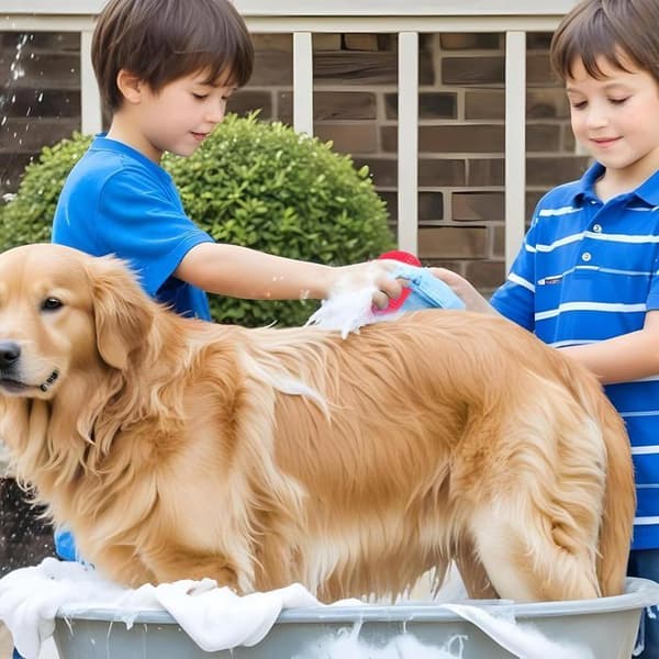 Sæt med 2 badebørster med gummikardebørste - Til hunde og katte - Vaskebørste til hunde og katte (grøn)GUL) (Pe)