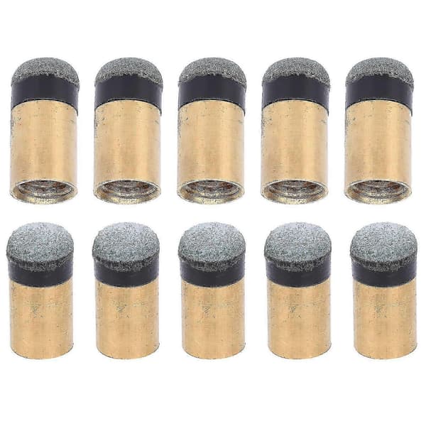 10 mm skruvbara köspetsar kompatibla med biljard, 10 st koppar PU-läder (Peng)