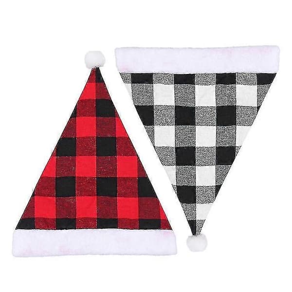Juldekoration rutig julmössa juldekoration vuxenmössa modemössa (Peng) Red Plaid