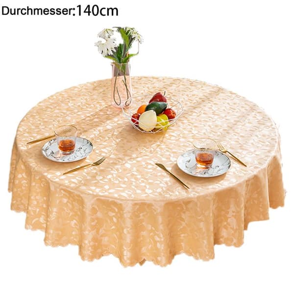 Rund duk - JEDBESETZT - 140 cm - Modernt blommigt tryck - Perfekt för familjemiddagar (Pe)