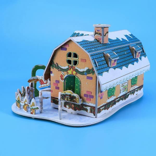3D-julpussel minihus-kit för dekoration i blandade färger (pingvin)