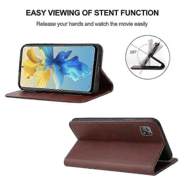 2025 Til Infinix Hot 11 2022 Magnetisk Lædercover til Telefon (Peng) Brown