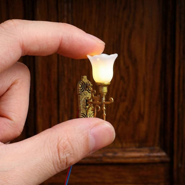 Golden Moss Decor Mini-havelamper til modelbrug, 4-stks sæt (Peng)