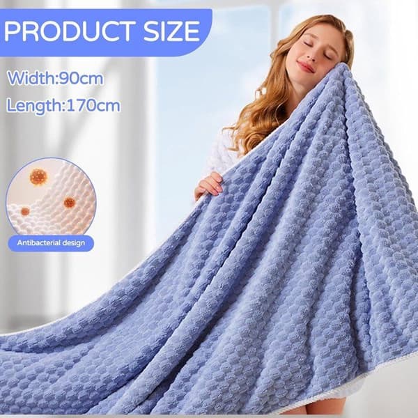Hamamhandduk - CUNEARY - Korallfleece - 90 x 170 cm - Absorberande - Snabbtorkande (Pe)