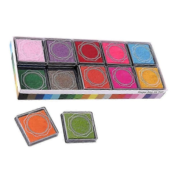 20-pack set med stämpeldynor för barn, fingeravtrycksfärg för barn (Peng)