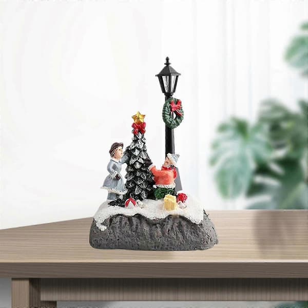 Festlig julgransdekoration: Upplysta julhusfigurer (Peng)