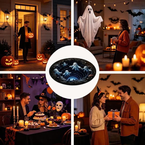 Spooky Halloween-dörrmatta 60x60cm (Pe)