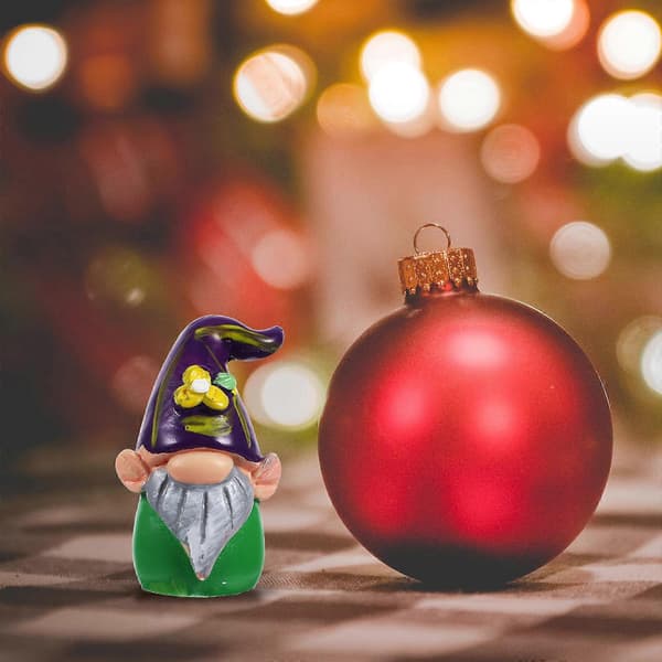 Trädgårdstomte i harts julfigur för dekoration miniatyr tomtedocka (pingvin)