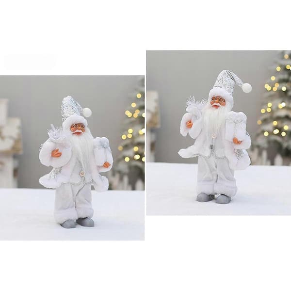 Stående jultomte 30 cm heminredning, julfigur juldekoration (Peng) white