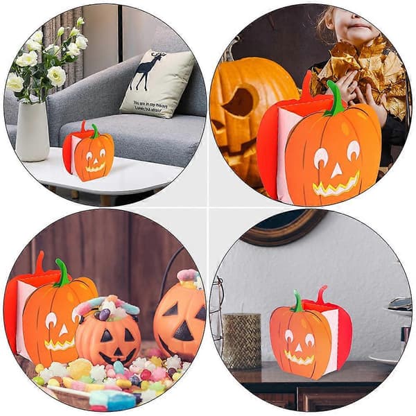 36 stk. Halloween græskar-lys-poser til dekorativ festbelysning (Peng) Orange 14.5X7.5X6.2CM