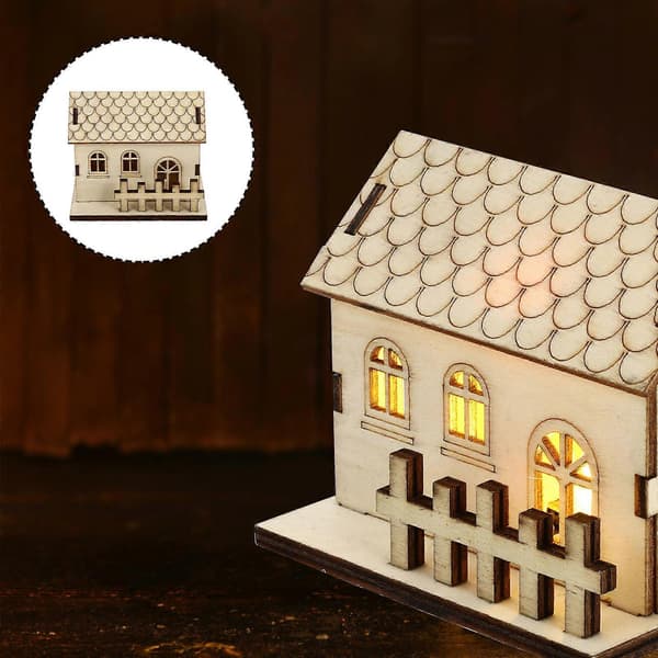 Jul Mini Lysande Hus Trädekoration för Jul 1 st (Peng)