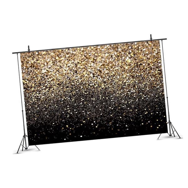 Fotobaggrund, vinyl, 1,5 x 2,1 m, guld/sort etiket (Pe)