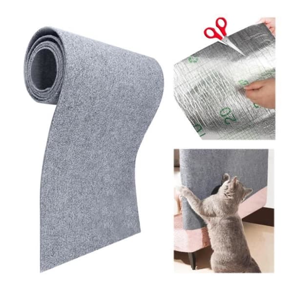 Kradsestolpe til katte til sofa, 40*200CM kradsemåtte til katte, selvklæbende kradser til katte, DIY trimmelig kradser til katte, lysegrå -yd (Pe)