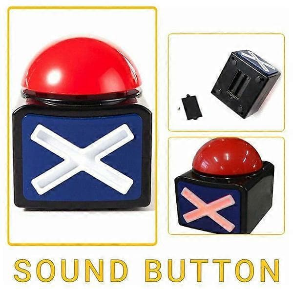 Summer Buzzer med lyd og LED-lys - Sjov for hele familien - Perfekt til spilaftener (Peng)