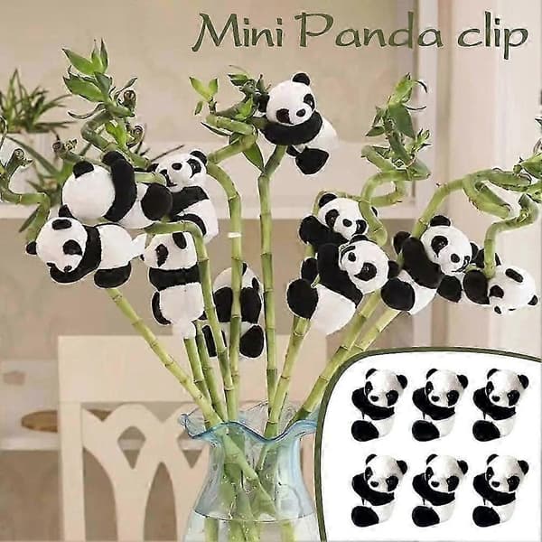 Sød Panda Dukke Plys Mini Pottet Muppets Klemme Tilbehør Gardin (Peng) 6pcs