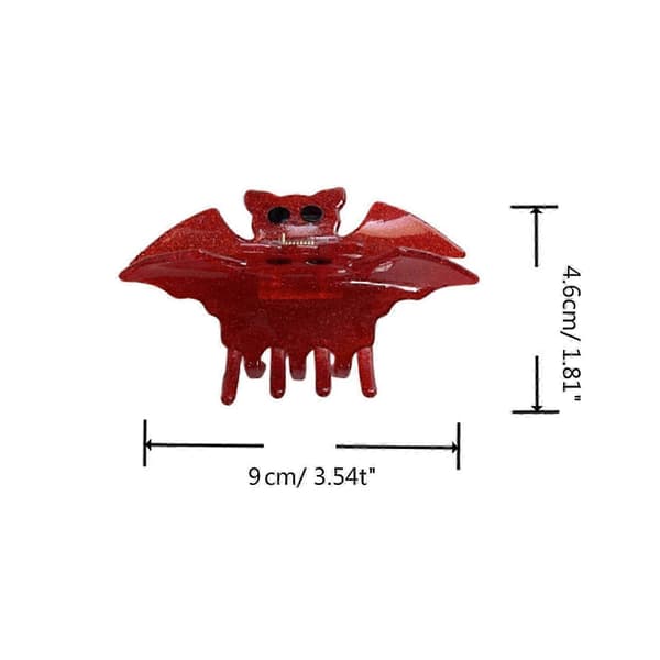 Hårklämmor kompatibla med kvinnors hår, fladdermusvinge halkfria medium stora hårklämmor hårklor hårkäkklämmor (Peng) red bat