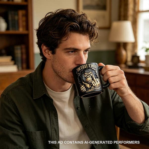 Gorillakaffemugg i harts, mångsidig dekoration för cafévisning (Peng) Style A