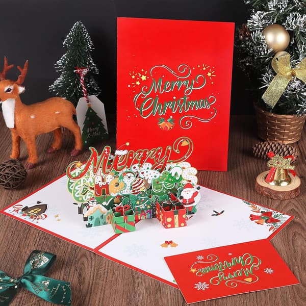 Julkort Vikbara Handskrivna Festtillbehör Dekorationer (Pe)