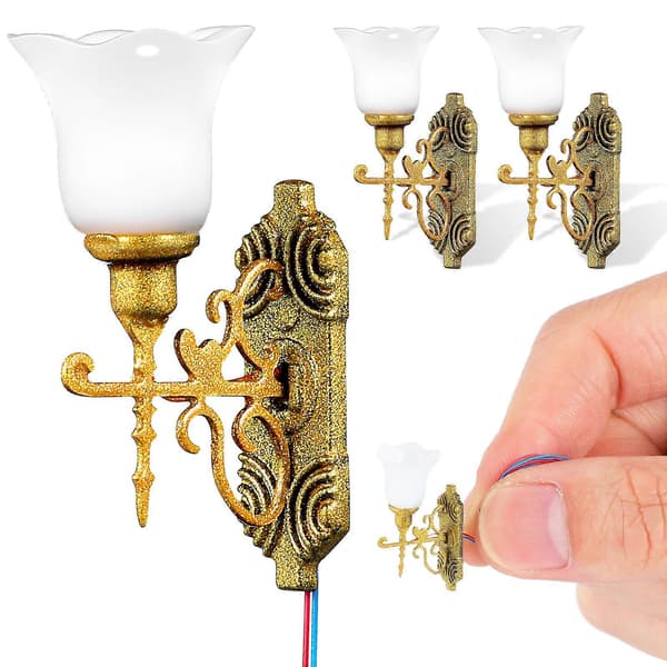 Golden Moss Decor Mini-trädgårdslampor för modellbygge 4-pack (Peng)