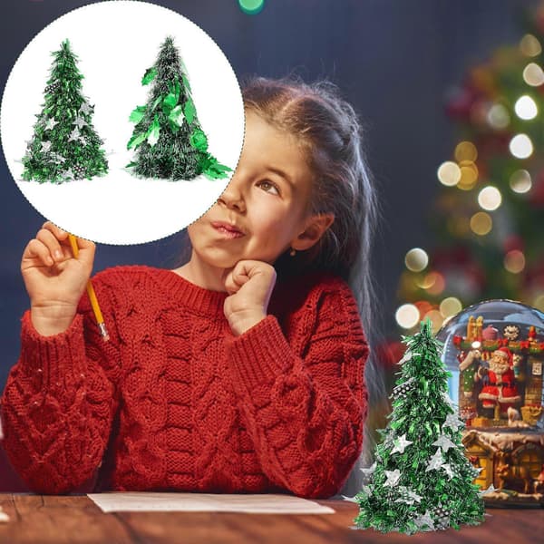 Plastjulgran mini juldekorationsträd för dekoration 2 st (Peng)