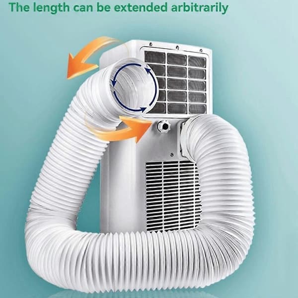 5,9\" Universell bärbar AC-avgasrör moturs flexibel PP ståltråd ventilationsrör förlängning 0,5M (Peng) White 0.5M