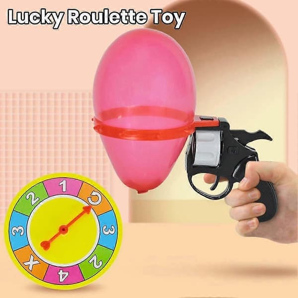 Revolverleksak med 10 ballonger för interaktiva festlekar (Peng) Sets