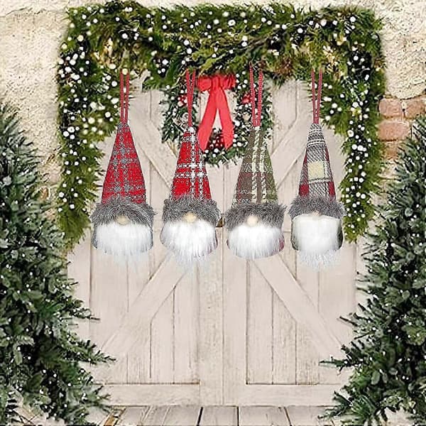 4 stk. julepynt strikkede nissefigurer, julepynt (Peng)