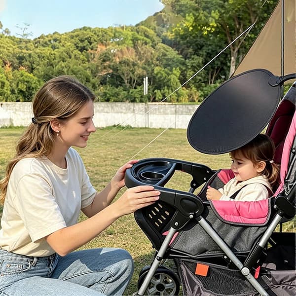 Bärbart runt solskydd för barnvagn och bilbarnstol (Peng)