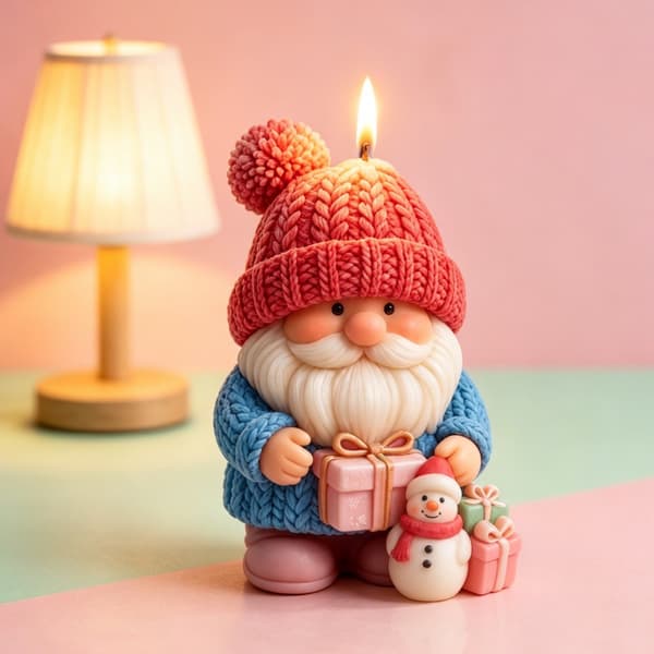 Handgjord julform för tvål Tomte Silikonform Söt liten man (Pe)