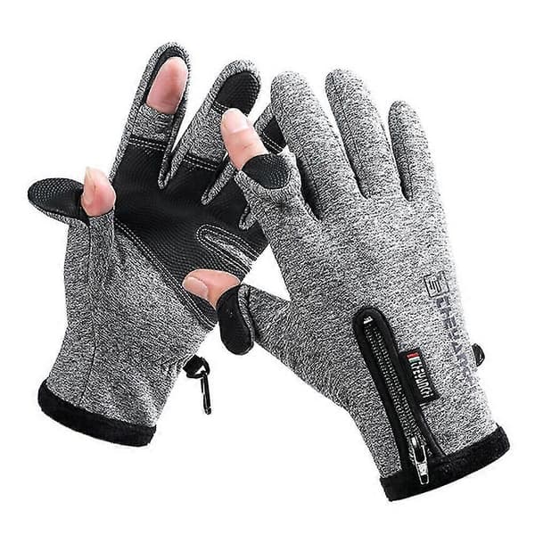 USB-elektriska uppvärmda handskar vintervarma vantar halkfria pekskärmscykelhandskar (Peng) Grey Temperature Control