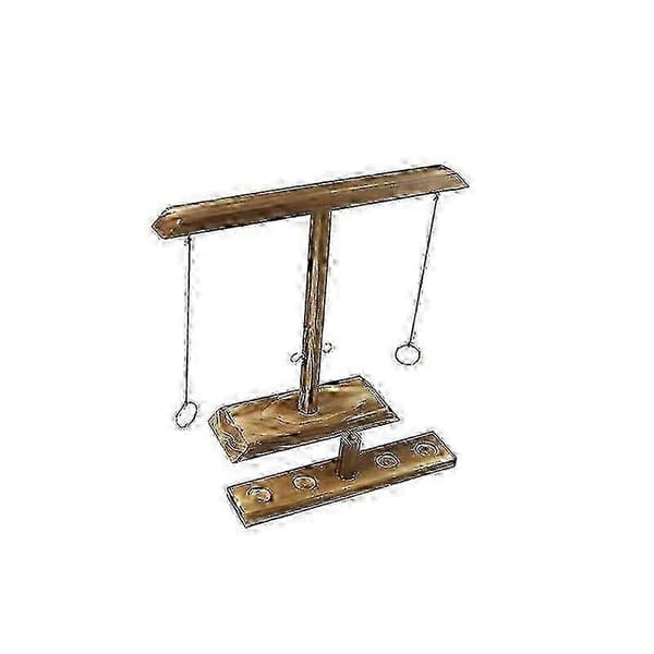 Ring Toss -heittopeli, puinen koukku- ja rengaspeli, 2025-malli (Peng) BROWN M