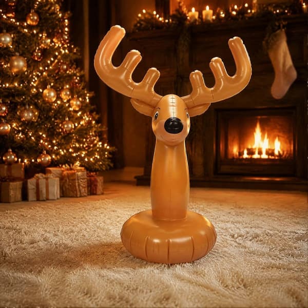 Oppusteligt rensdyr-ringkastspil til julefrokosten (Peng) Reindeer