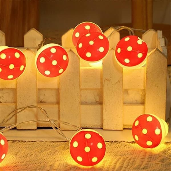 1,5 m 10 LED svampdekor ljusslinga batteridriven ljusslinga presenter (Peng) Multicolor Warm White