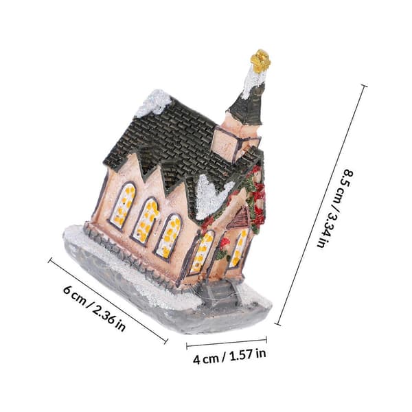 Resin Mini Hus Jul Lysende Hus Dekorative Mini Ornamenter 2 stk. (Peng)