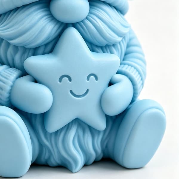Jule 3D-printet nissefigur 5 cm x 10 stk. sæt (Pe)