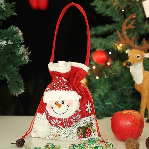 Juldekoration äppelpåse barnväska presentpåse julafton godispåse fredsäpple förpackning A (Peng) Elk
