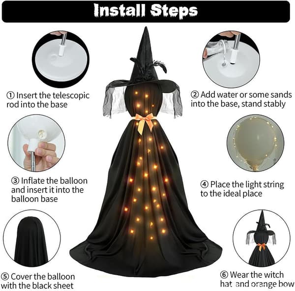 Halloween belyst trädgårdsdekoration - LED-lampor (Pe)