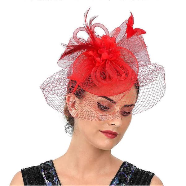 Fascinator-hatt cocktailhåraccessoar för kvinnor och flickor bröllop teparty (Peng)