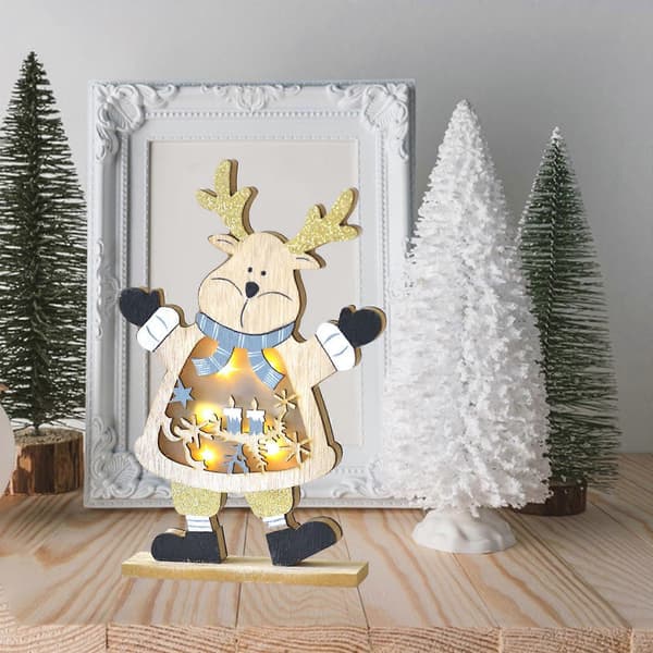 LED Træ Juleborddekoration Feriebutik Vinduespynt (Pingvin) Elk