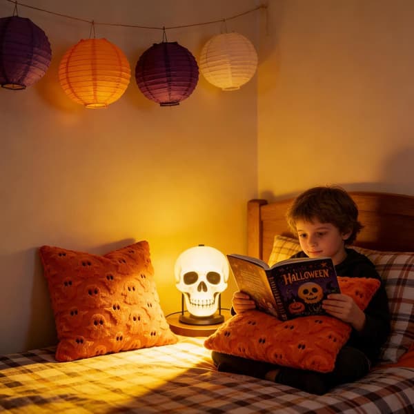Halloween Spökmönster Kuddfodral 45x45cm (Pe)