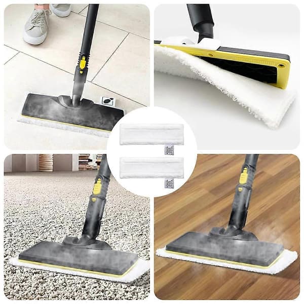 Ångtvättstillbehör ersättningsdukar för Karcher Easyfix SC1 SC2 SC3 SC4 SC5, Mikrofiberöverdrag set (Peng) White