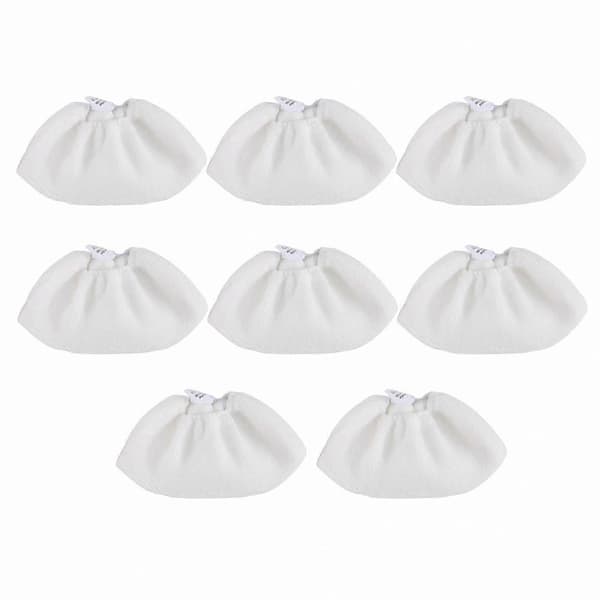 8-pack frottéöverdrag för handmunstycken, kompatibla med ångtvättar SC 2, SC 3, SC 4, SC 5 (Peng) White