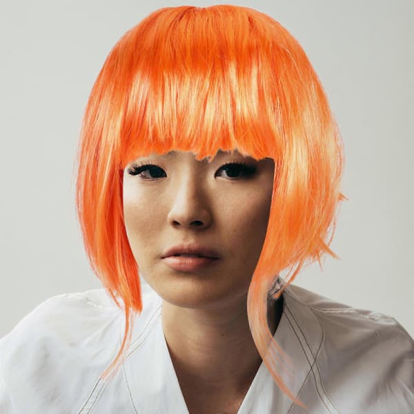 Orange Bob-peruk för kvinnor Cosplay Maskerad (Peng)