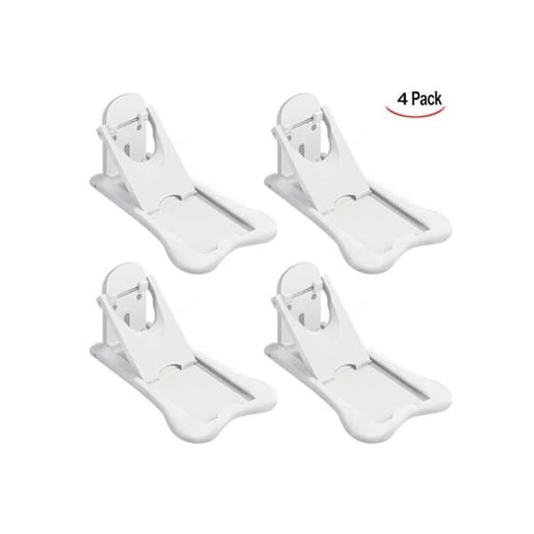 4-delt børnesikkerhedsskabslås, babyskydedørslås med selvklæbende pude (Pe)