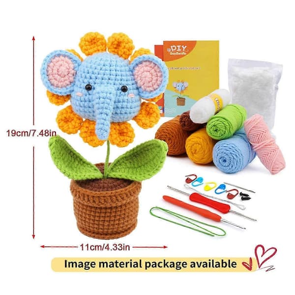 Crochetta Hæklesæt DIY Dyrehæklesæt Hæklesæt til Begyndere (PE)