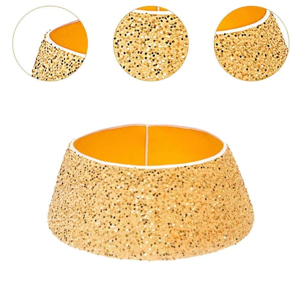 Juletræsfodskjuler Julepynt Julefest Dekoration Glitrende (Peng) Golden L