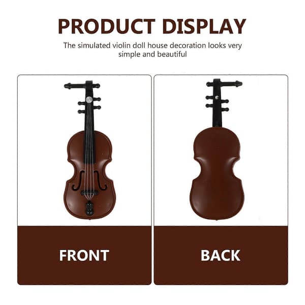 Mini violin-dekoration til pynt 6 stk. plastik kaffe dukkehusmodel (Peng)