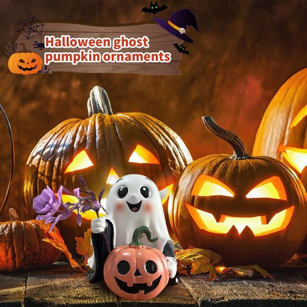 Fantasyharpiksstatue med græskar - Skrivebordsdekoration til Halloween (Pe)