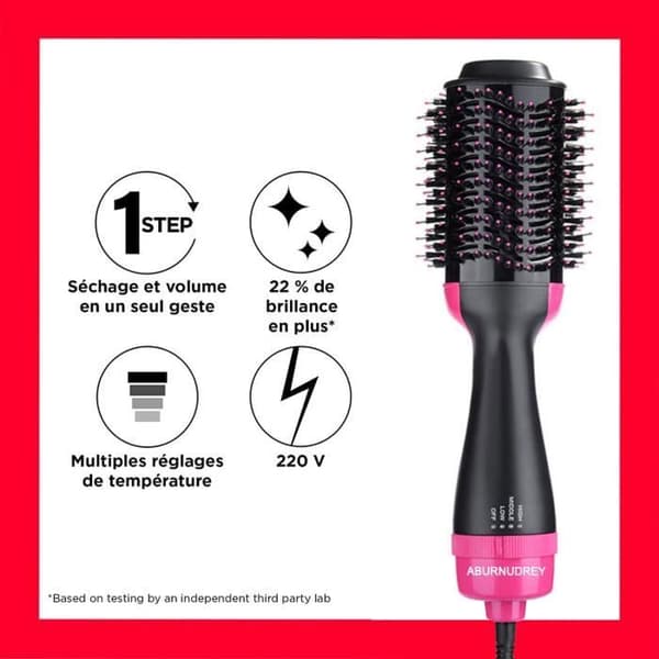 Hårtork, One-Step Volumizing Hårtork, Jonisk och keramisk teknologi, Oval borste, Långt och mellanlångt hår (Peng)